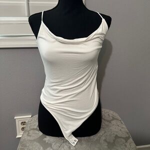 Abercrombie & Fitch Soft Drapey White Bodysuit